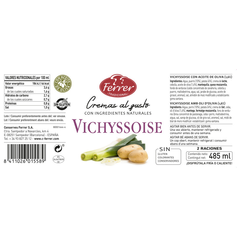 CREMA VICHYSOISSE 485ml